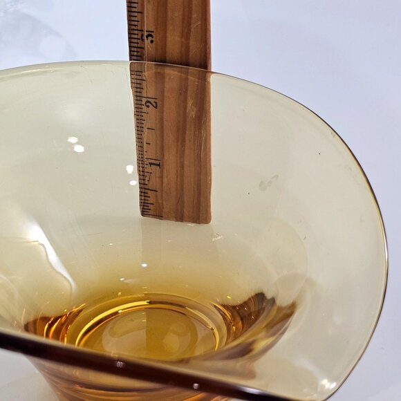 Viking Art Glass Epic Bowl 6" amber yellow lipped MCM vtg art deco - Picture 5 of 8